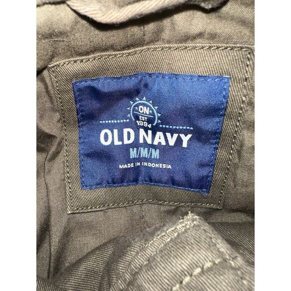 OLD NAVY Olive Drab Green Military Field CPO Jacket Mens Sz M Button Zip Hunting - Picture 5 of 10